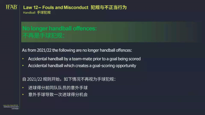 什么是足球比赛中的手球规则_最新足球比赛中手球判罚规则_足球规则手球